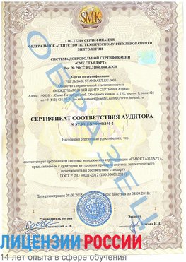 Образец сертификата соответствия аудитора №ST.RU.EXP.00006191-2 Ачинск Сертификат ISO 50001